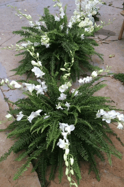 Forest wedding fern centerpieces