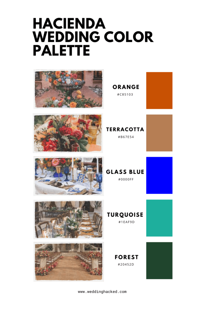 hacienda style wedding colors palette schemes