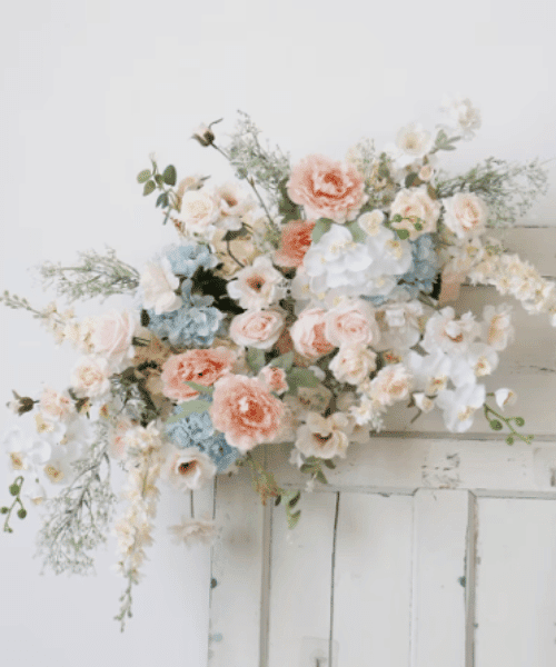 peach-powder-Blue-Wedding-Archway-Flower