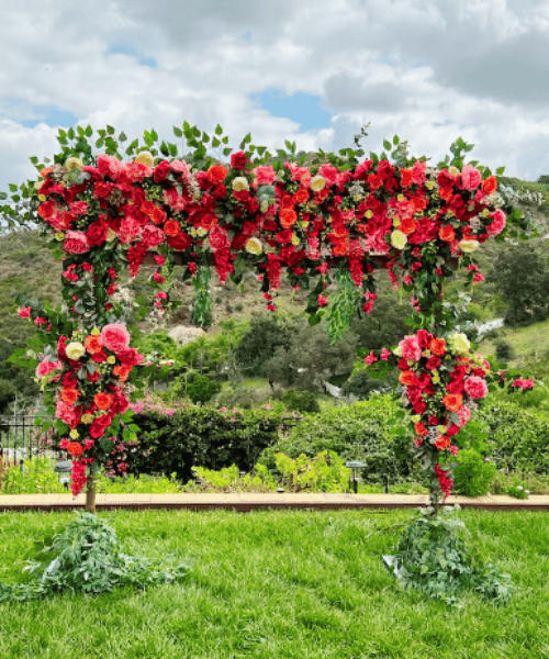 pink-fuchsia-and-orange-wedding-arch