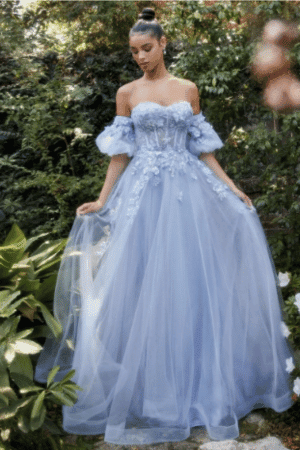 Blue Cottagecore Wedding Dress