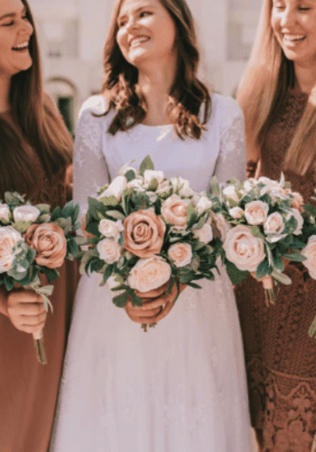 Champagne Blush Rose Eucalyptus Wedding Bouquet