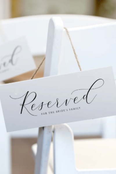 Luxury Wedding Reserved Sign Template