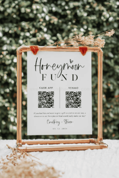 Modern Honeymoon Fund Sign