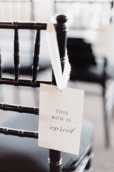 Reserved Seating Row Sign Digital Download