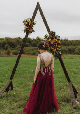 Sunflowers Tie Wedding Arch Arrangement