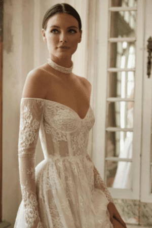 Off The Shoulder French lace Gown