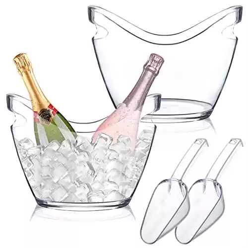 Ice Bucket 2 Pcs 4 Liter Beverage Tub Champagne Wine Bucket for Weddings