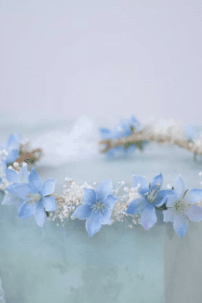 Blue flower crown