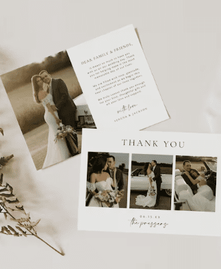 Modern Wedding Thank You Cards Template