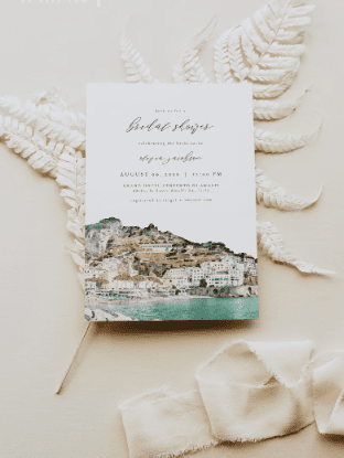 AMALFI COAST Bridal Shower Invitation Template