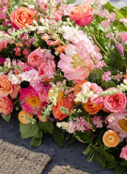 summer wedding color palette orange and pinks