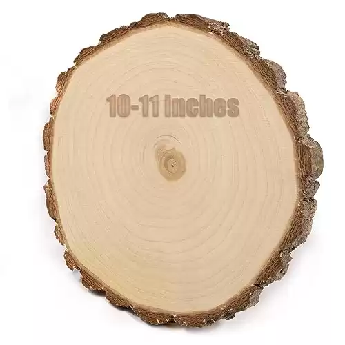 Large Unfinished Wood Slices for Centerpieces 1 Pcs 10-11 inches Natural Wood centerpieces for Tables Table Decor, Rustic Wedding Centerpieces