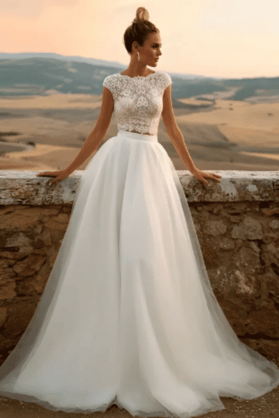 Boho Two Piece Wedding Dress