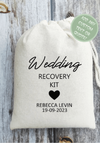 Custom Hangover Kit Bags  Wedding Recovery Kit 