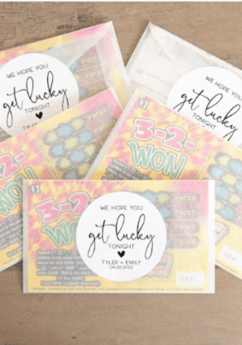 Lotto Favor Stickers, Wedding Lotto Ticket Favors