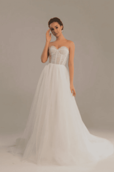 Strapless wedding dress, A-line wedding dress Augusta