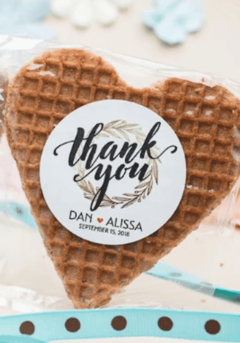 Unique wedding favors  custom stroopwafel favor