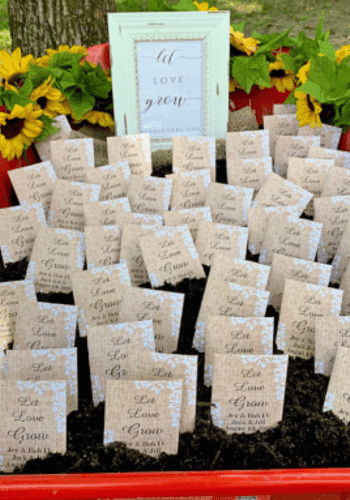 unique and creative wedding favors for guests seed packets