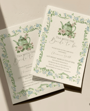 Bridal Shower Invitation Template, Tea With The Bride To Be