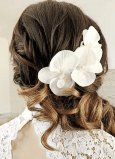 Orchid Hair Clip, White Flower Hair Clip