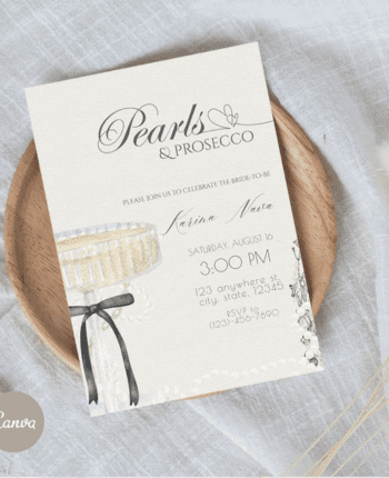 Pearls and Prosecco Bridal Shower Invitation