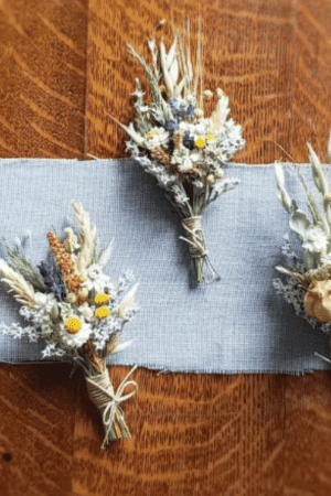 Rustic Wildflower Dried Flower Boutonnieres