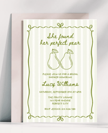 She Found Her Perfect Pear Bridal Shower Invitation