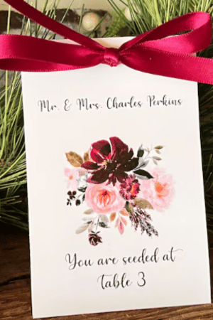 Wedding Flower Seed Packets ,that double as Reception Escort Cards