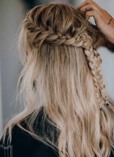 braided crown bridal hair wedding