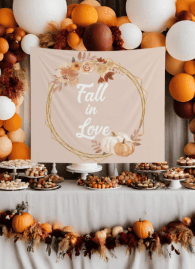 fall in love bridal shower dessert table