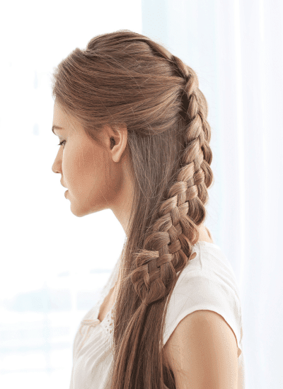 fishtail braid  wedding hair bride