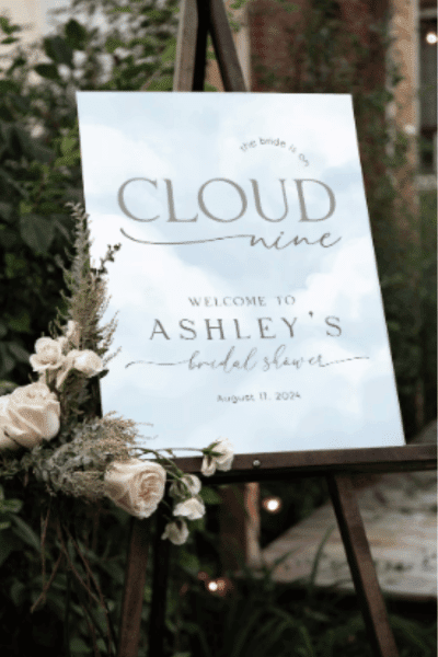 On Cloud Nine Bridal Shower Welcome Sign