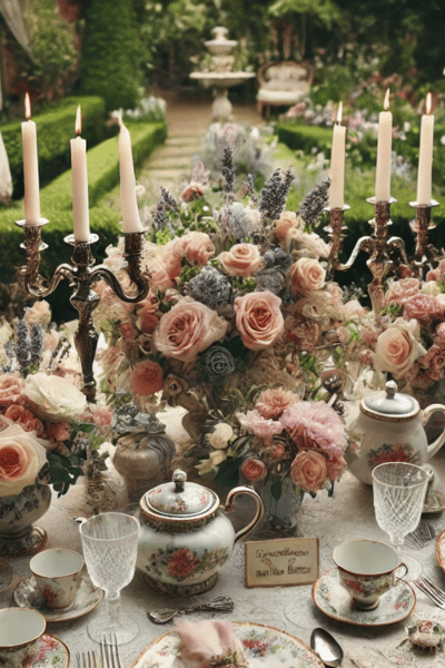 victorian high tea bridal shower theme decor table decor