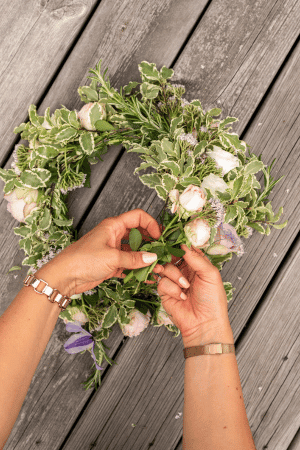 wedding theme wildflower flower crown activity