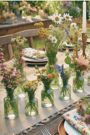 wildflower wedding enterpiece bud vases