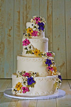 wildflower wedding theme wedding cake