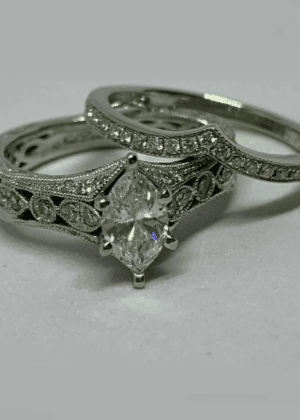 1890s Antique 1.20 Ct Engagement Ring Set