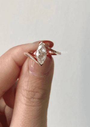 1CT Marquise Cut Moissanite Split Shank Solitaire