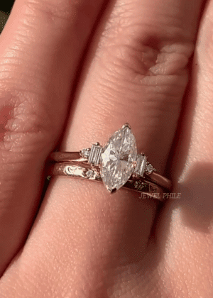 2 CT Marquise Cut Moissanite Diamond Engagement Ring Set 