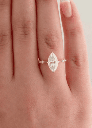 2.5 CT Marquise Cut Moissanite Engagement Ring