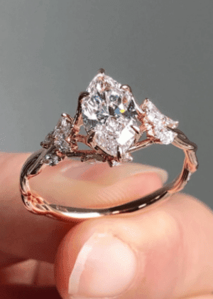 2.50 CT Marquise Cut Moissanite Engagement Ring Vintage