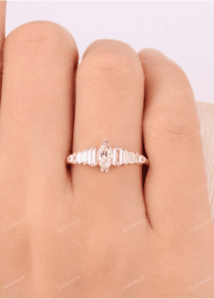  3.5x7mm Marquise Cut Moissanite Engagement Ring