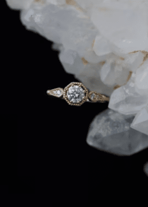 Art Deco Moissanite Engagement Ring