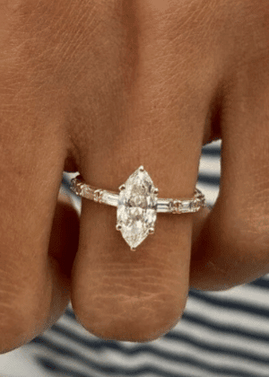 Baguette & Marquis Cut Engagement Ring For Her