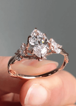 Gold Moissanite Diamond Wedding Ring