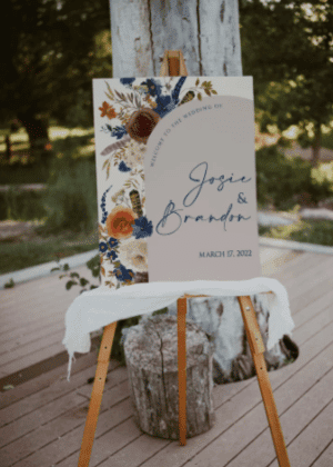 Indigo and Rust Wedding Sign