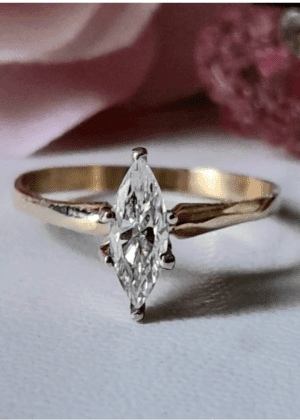 Marquise Cut Diamond Engagement Ring 0.50ct. 14k Yellow Gold