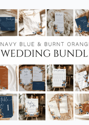 Navy Blue Burnt Orange Wedding Bundle