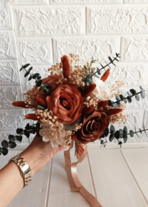 Orange Bridesmaids bouquet